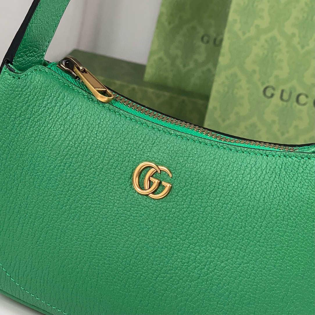 Gucci Aphrodite Double G Shoulder Bag 739076 (Green Goat Leather)