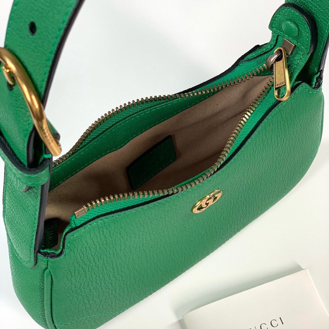 Gucci Aphrodite Double G Shoulder Bag 739076 (Green Goat Leather)