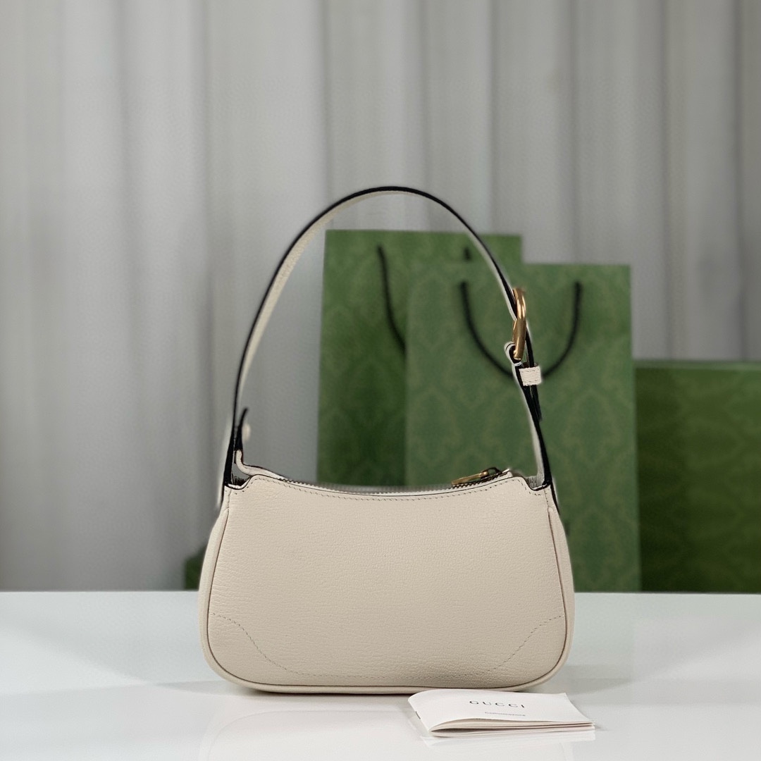 Gucci Aphrodite Double G Shoulder Bag 739076 (White Goat Leather)