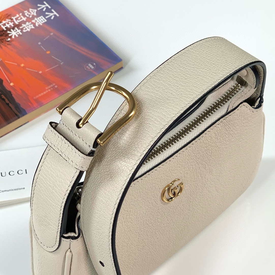 Gucci Aphrodite Double G Shoulder Bag 739076 (White Goat Leather)