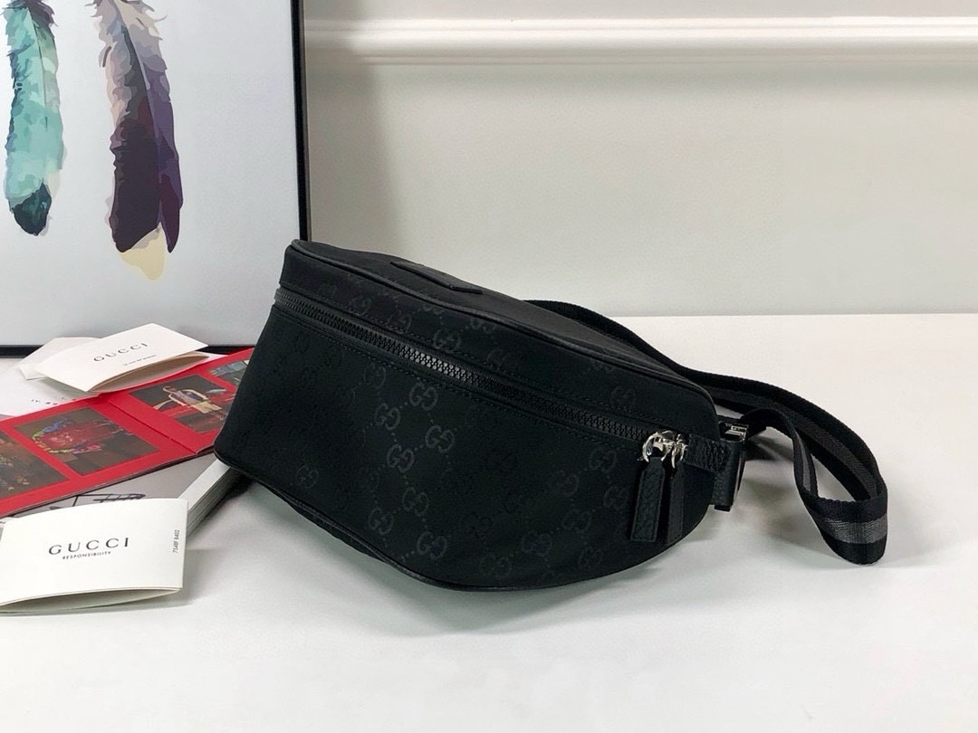 Gucci 449132 New Arrival Shoulder Bag (Black Canvas)