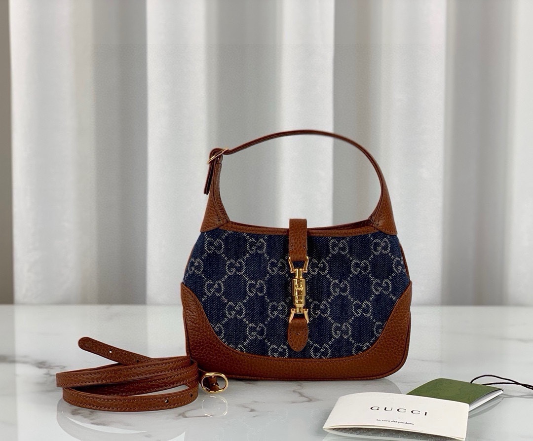 Gucci GG Denim Jackie 1961 Mini Bag 637092 (Blue Denim)