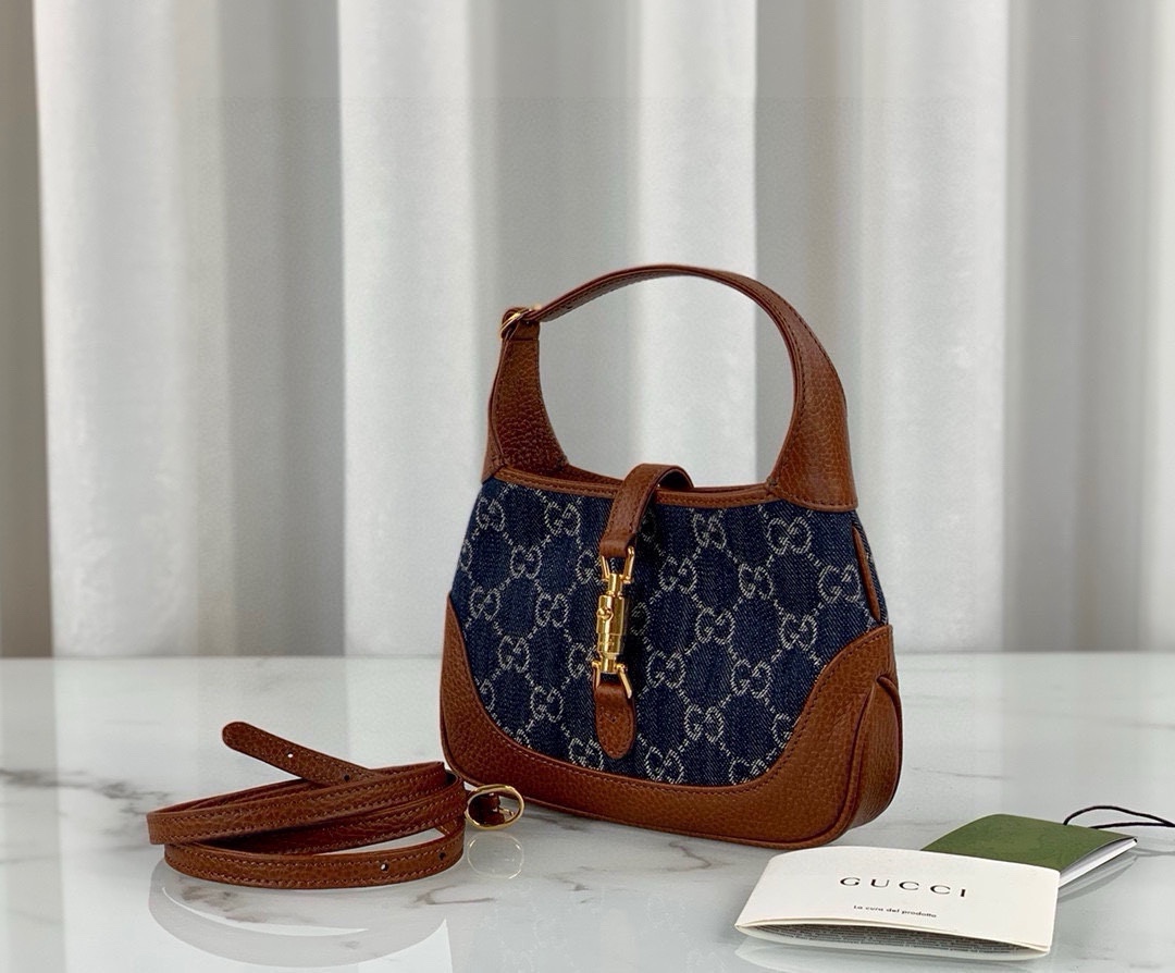 Gucci GG Denim Jackie 1961 Mini Bag 637092 (Blue Denim)