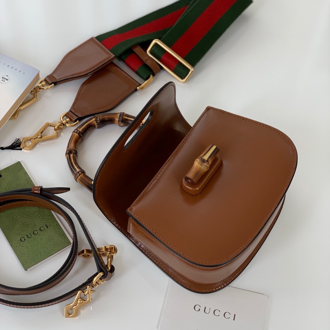 Gucci Diana Bamboo Top Handle Bag 686864 Brown Leather