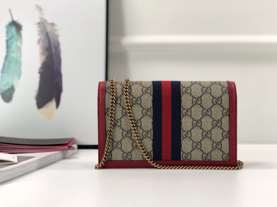 Gucci Original Quality Card Holder 476079 (Brown and Red)