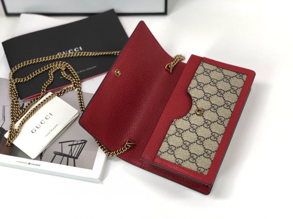 Gucci Original Quality Card Holder 476079 (Brown and Red)