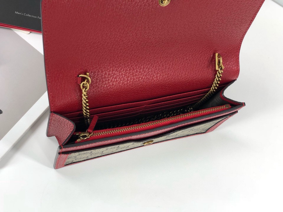 Gucci Original Quality Card Holder 476079 (Brown and Red)