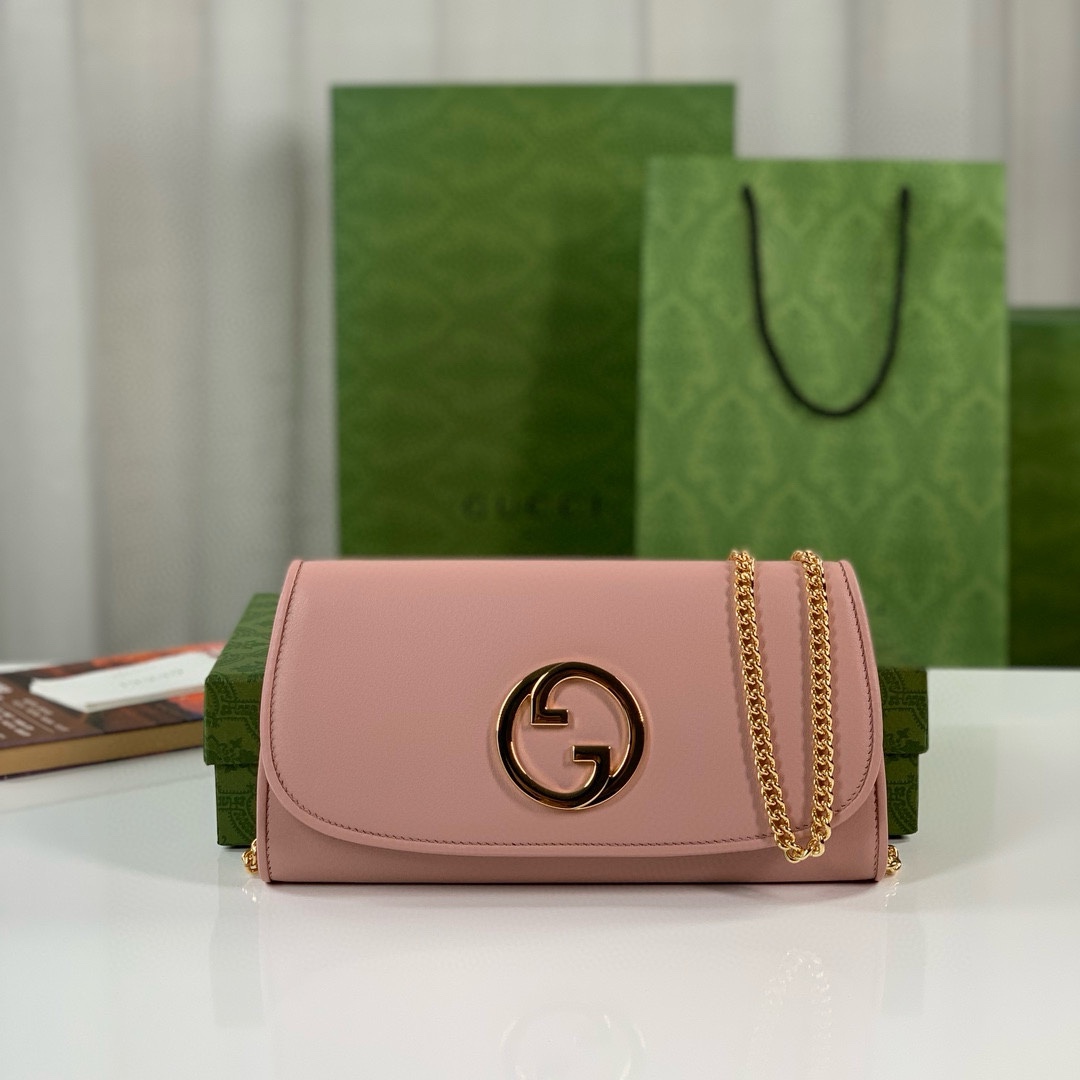 Gucci GG Blondie Chain Bag 725215 Pink Leather