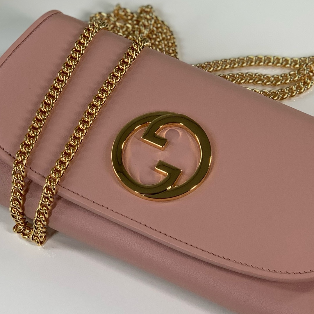 Gucci GG Blondie Chain Bag 725215 Pink Leather