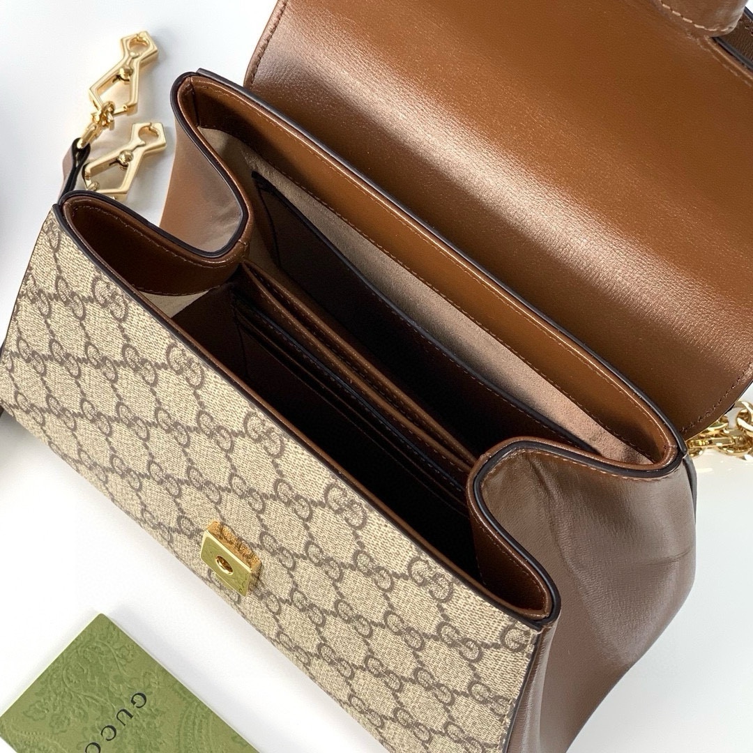 Gucci Horsebit 1955 Top Handle Bag 703848 Beige and Ebony GG