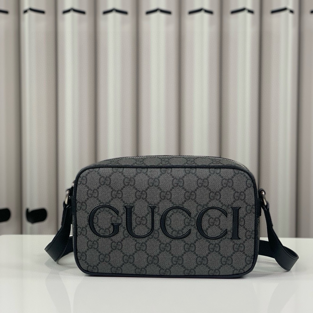 Gucci Shoulder Bag 768391 Grey and Black GG