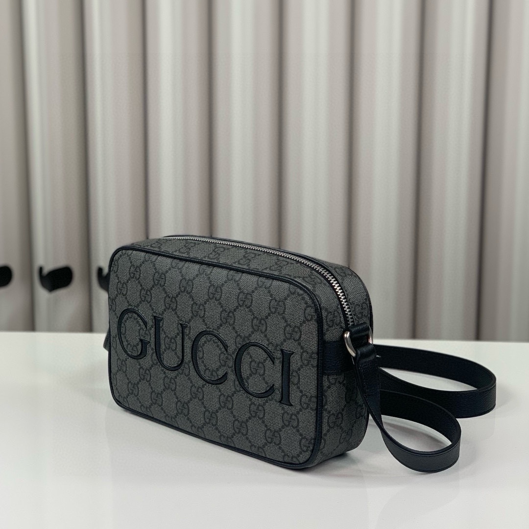 Gucci Shoulder Bag 768391 Grey and Black GG