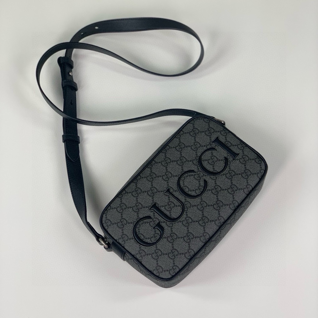 Gucci Shoulder Bag 768391 Grey and Black GG