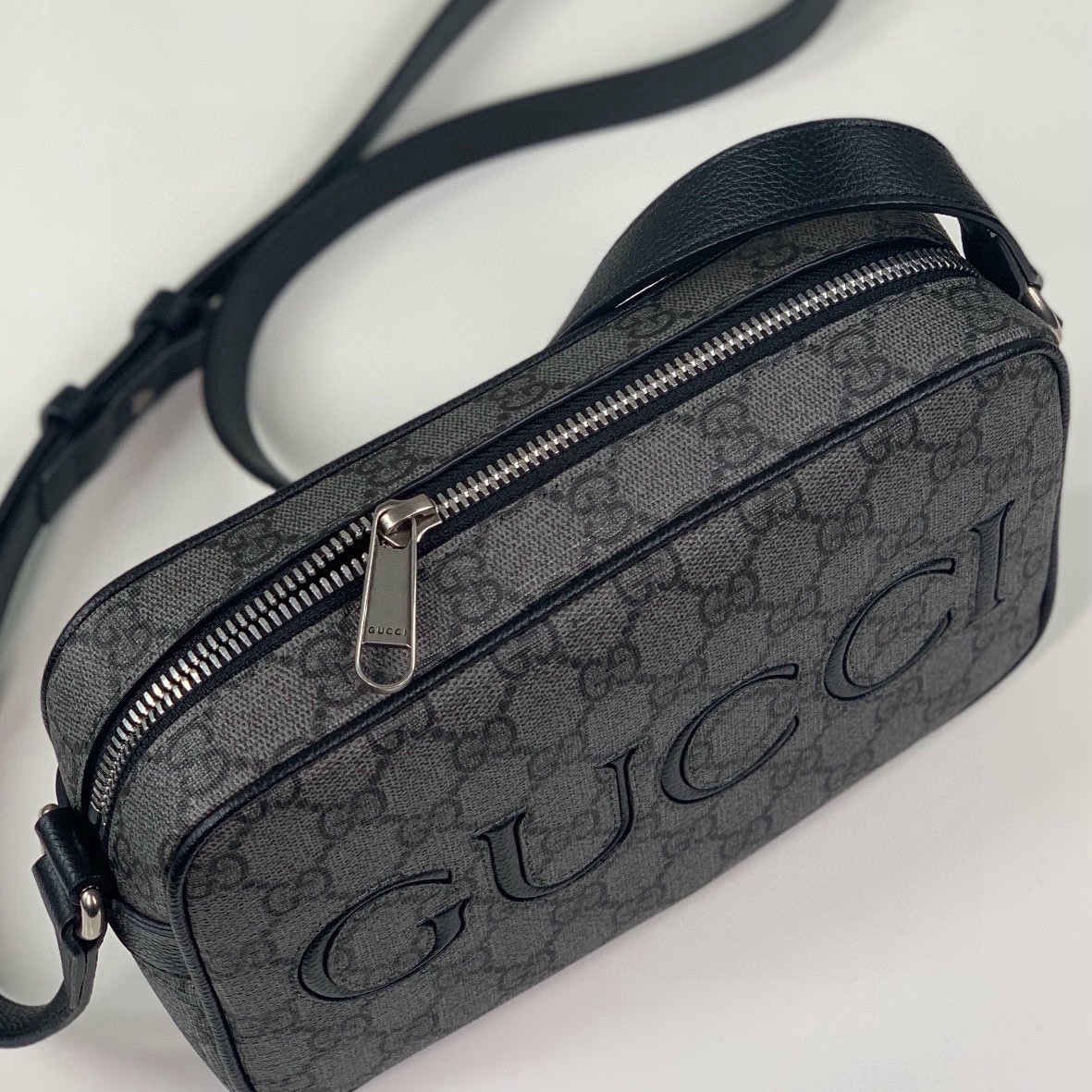 Gucci Shoulder Bag 768391 Grey and Black GG