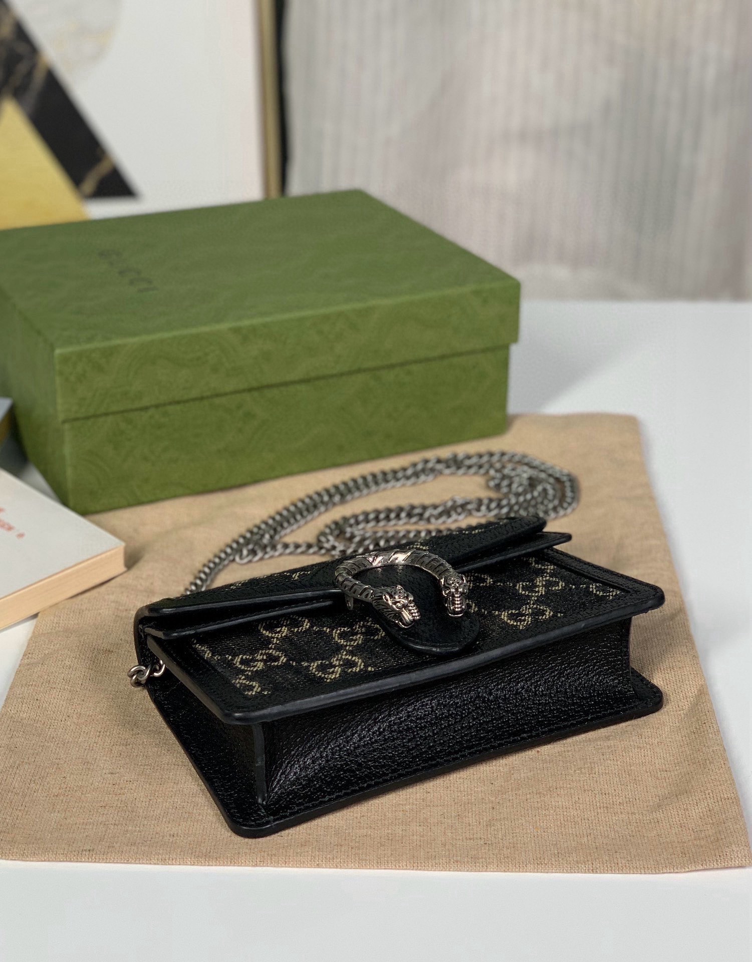 Gucci Dionysus Mini Chain Bag 476432 Black Denim