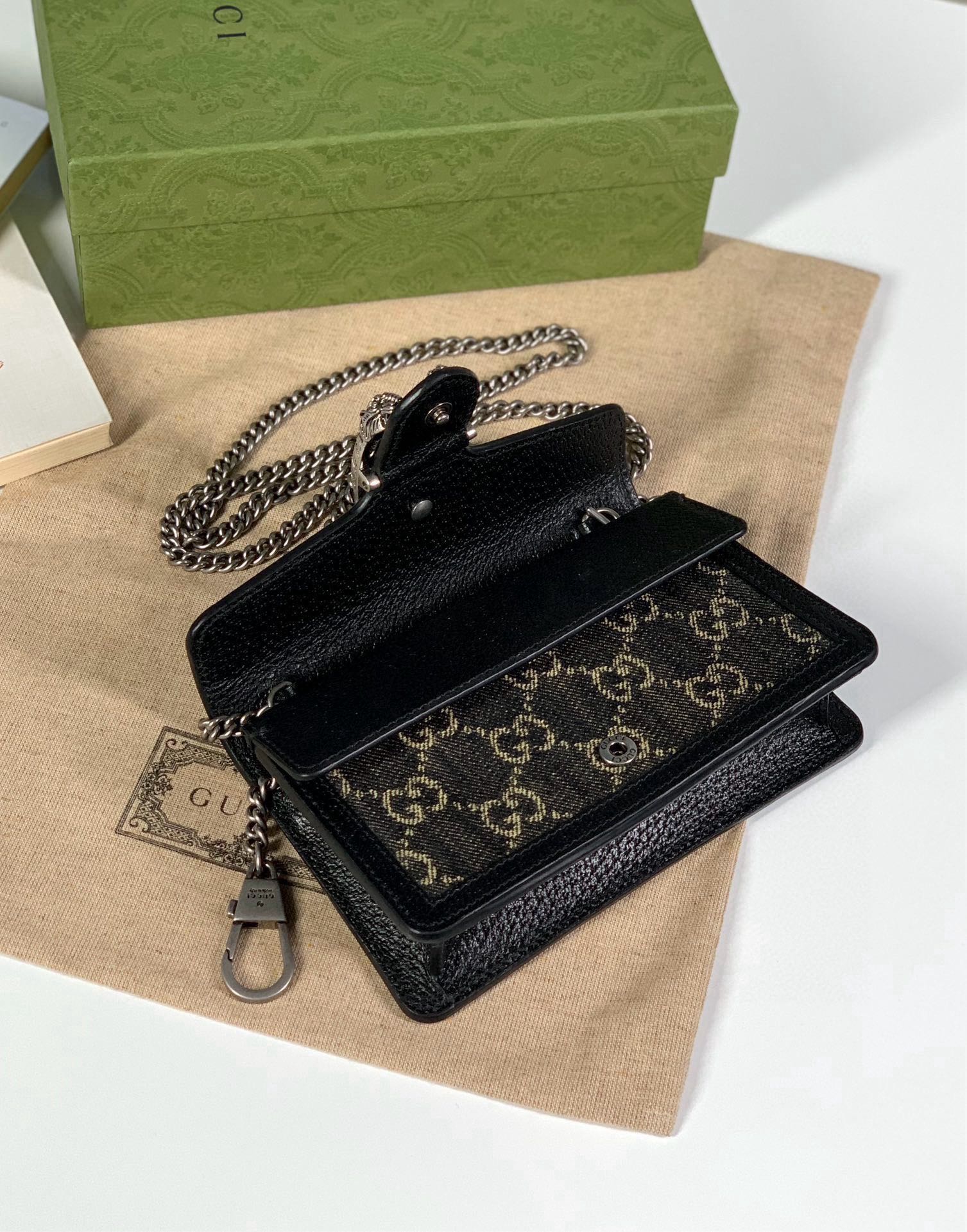 Gucci Dionysus Mini Chain Bag 476432 Black Denim