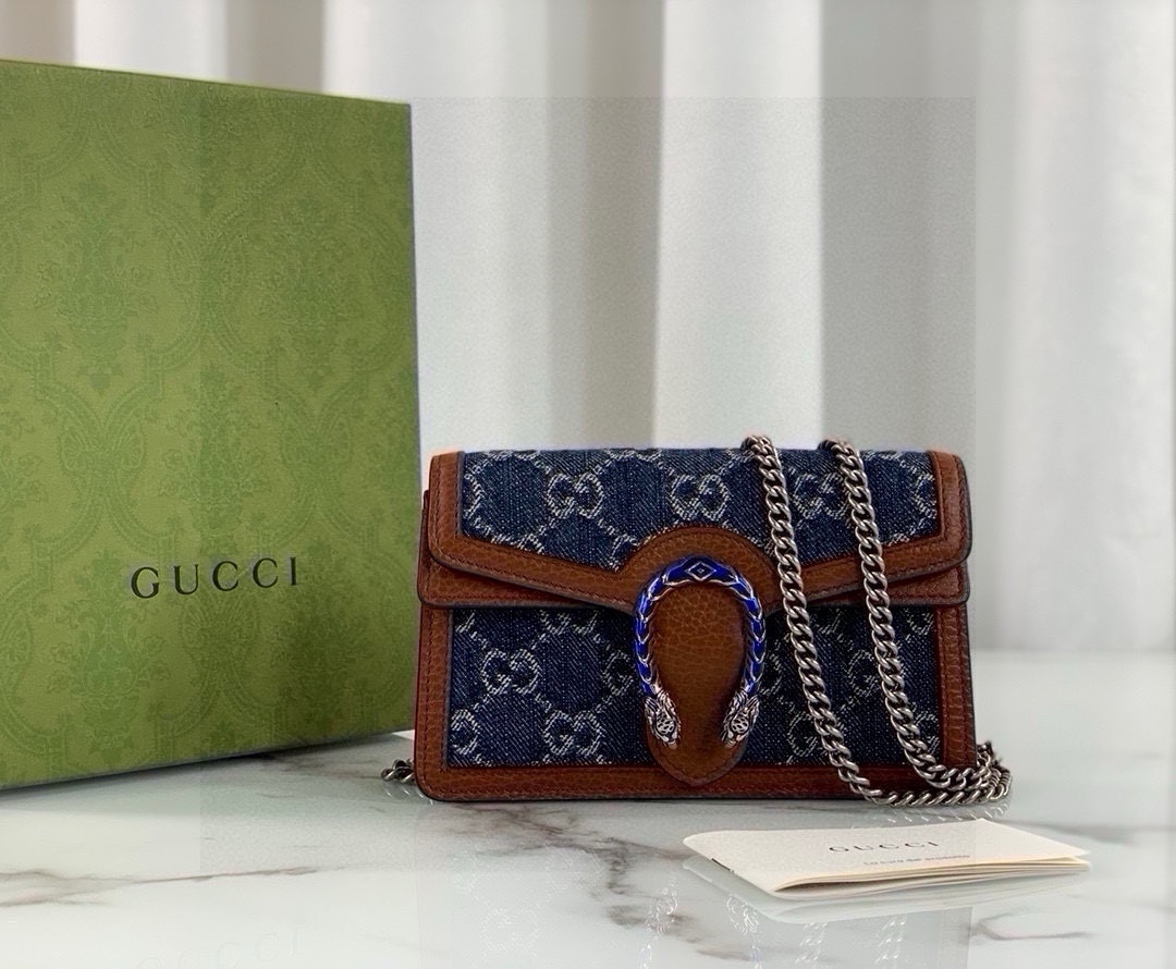 Gucci Dionysus Mini Chain Bag 476432 Blue Denim