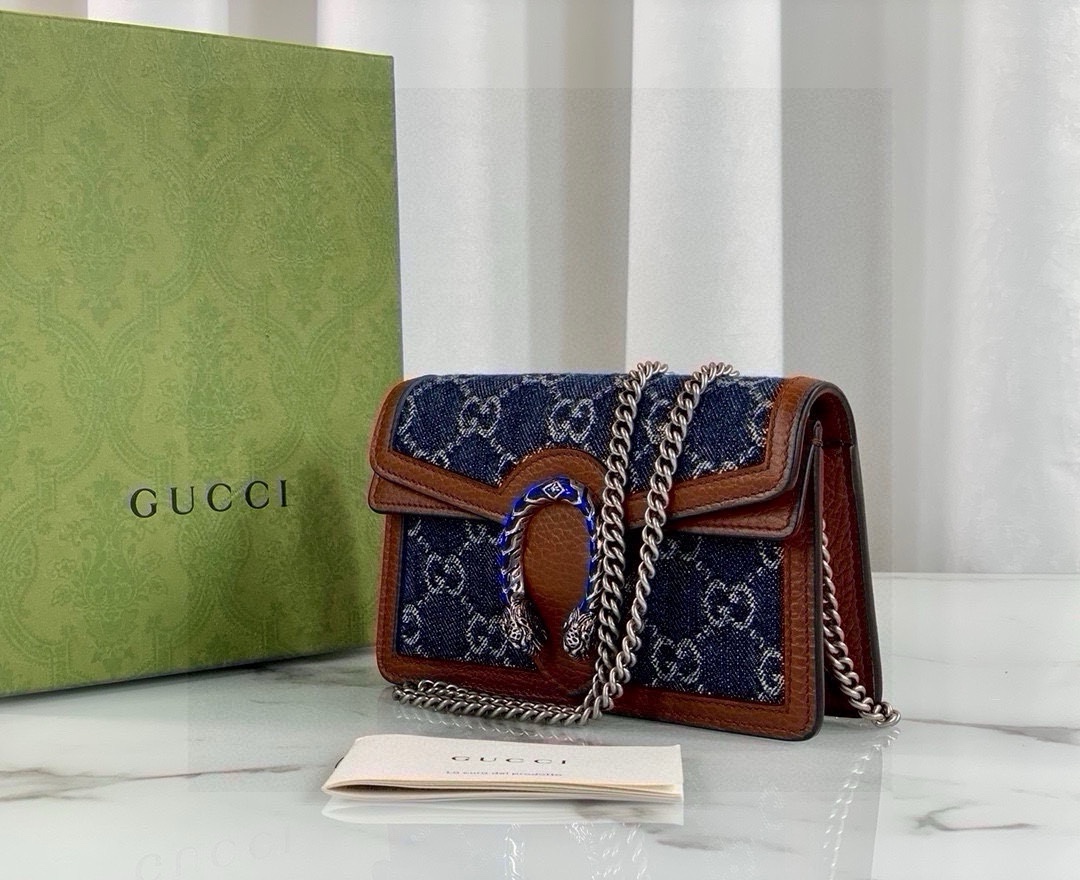 Gucci Dionysus Mini Chain Bag 476432 Blue Denim