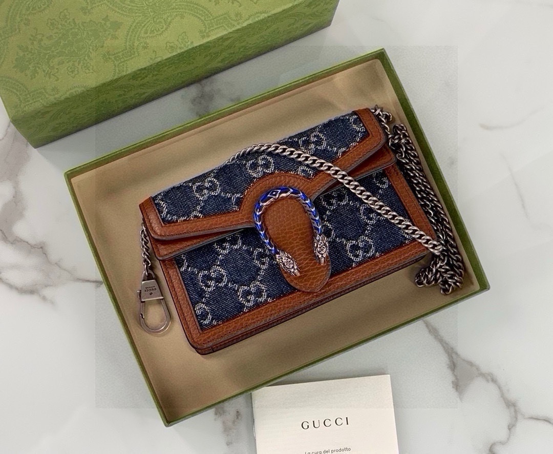 Gucci Dionysus Mini Chain Bag 476432 Blue Denim