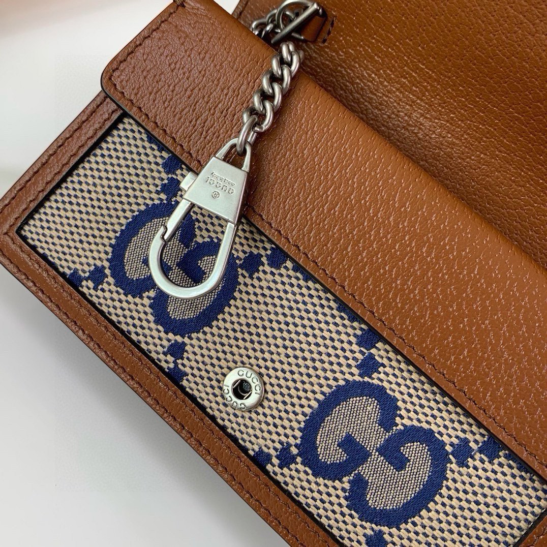 Gucci Dionysus Mini Chain Bag 476432 Super Double G Camel and Blue