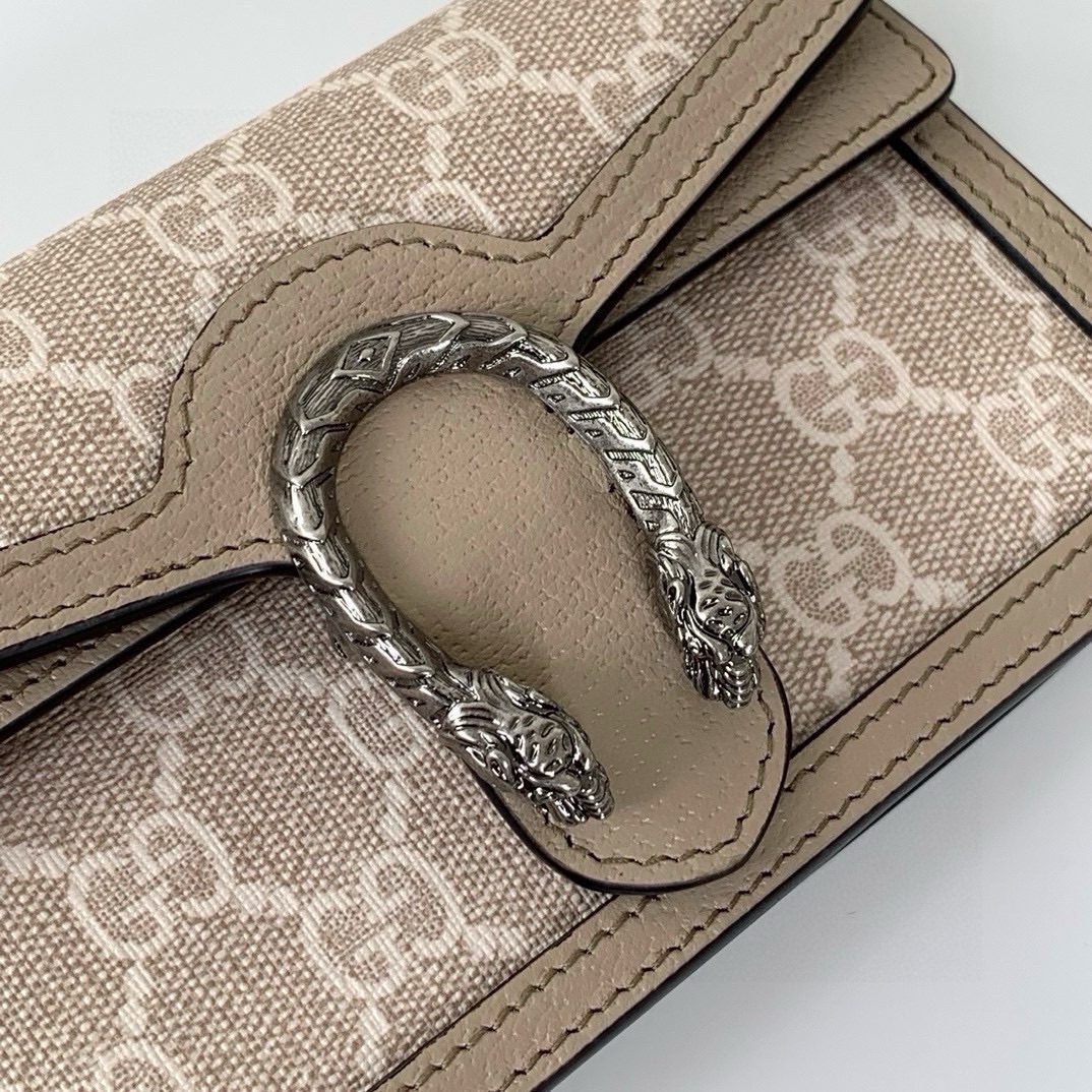 Gucci Dionysus GG Super Mini Handbag 476432 Beige and White