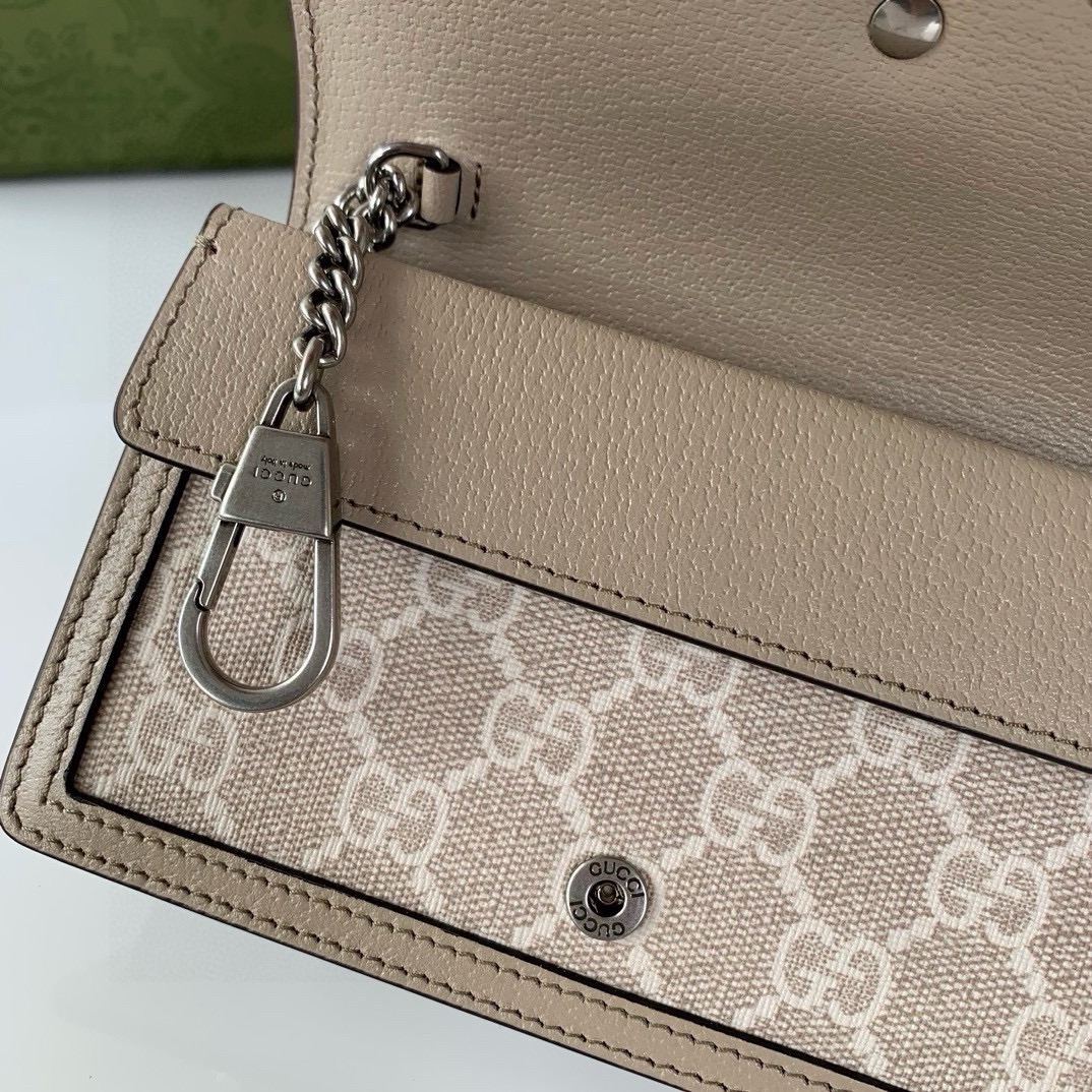 Gucci Dionysus GG Super Mini Handbag 476432 Beige and White