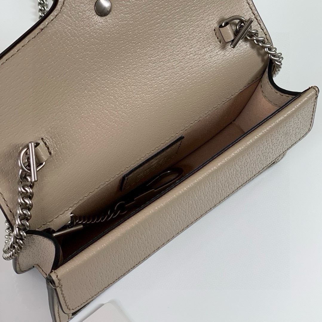 Gucci Dionysus GG Super Mini Handbag 476432 Beige and White