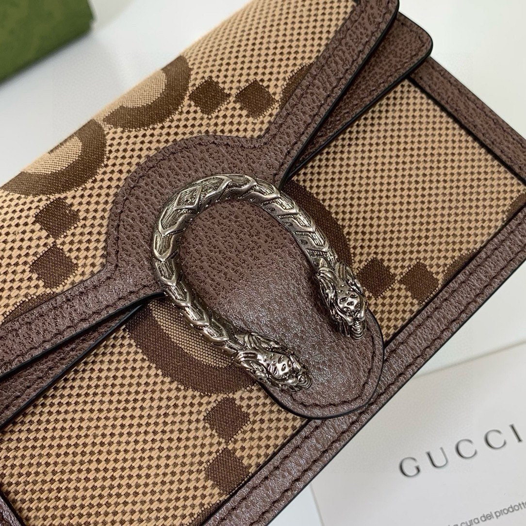 Gucci Dionysus Super Double G Mini Chain Bag 476432 Camel and Ebony