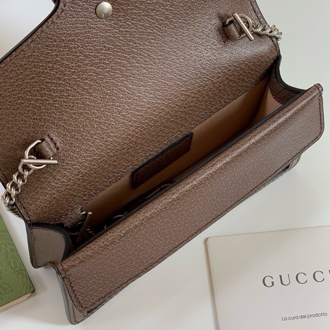 Gucci Dionysus Super Double G Mini Chain Bag 476432 Camel and Ebony