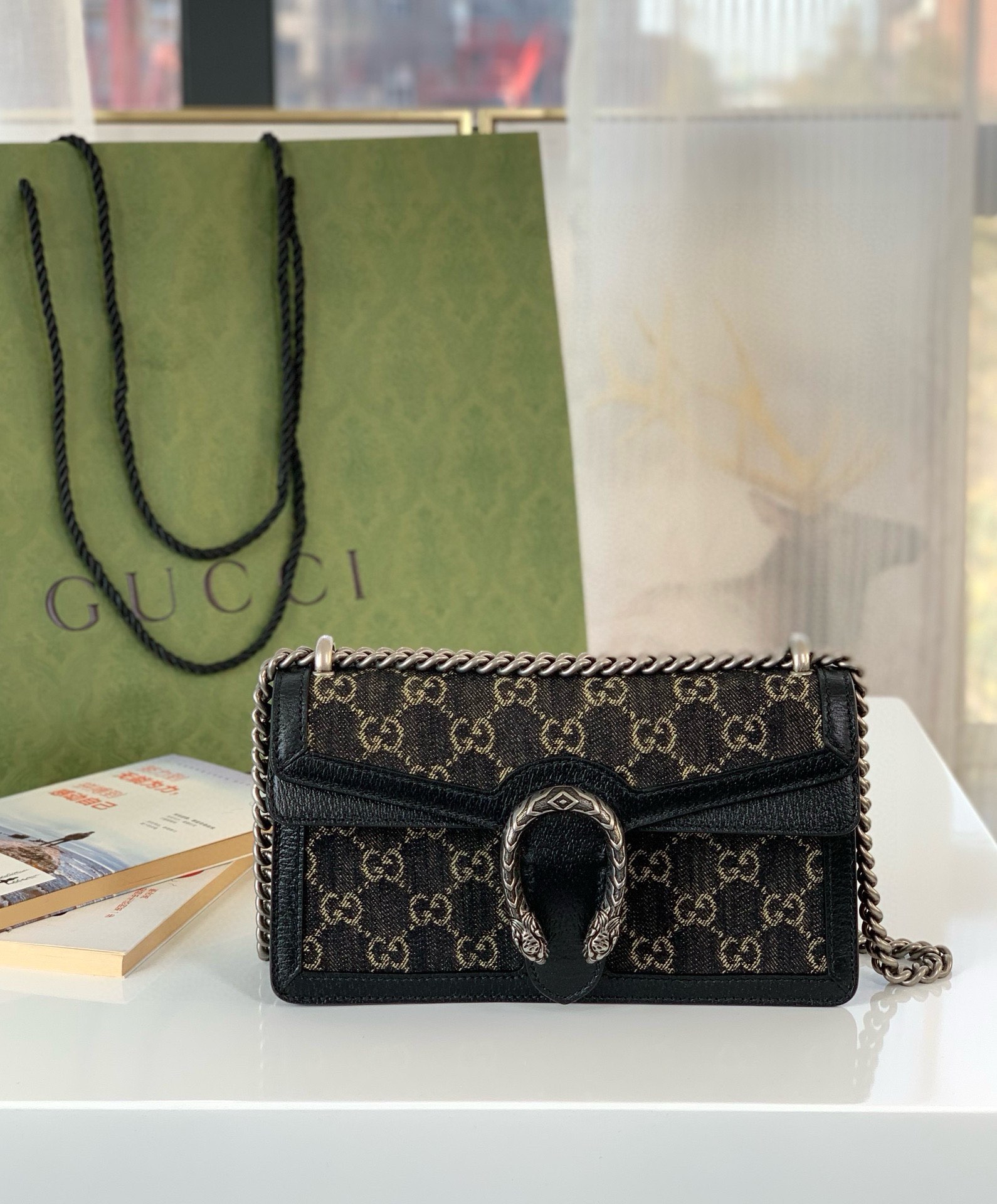 Gucci Dionysus Black Denim Shoulder Bag 499623