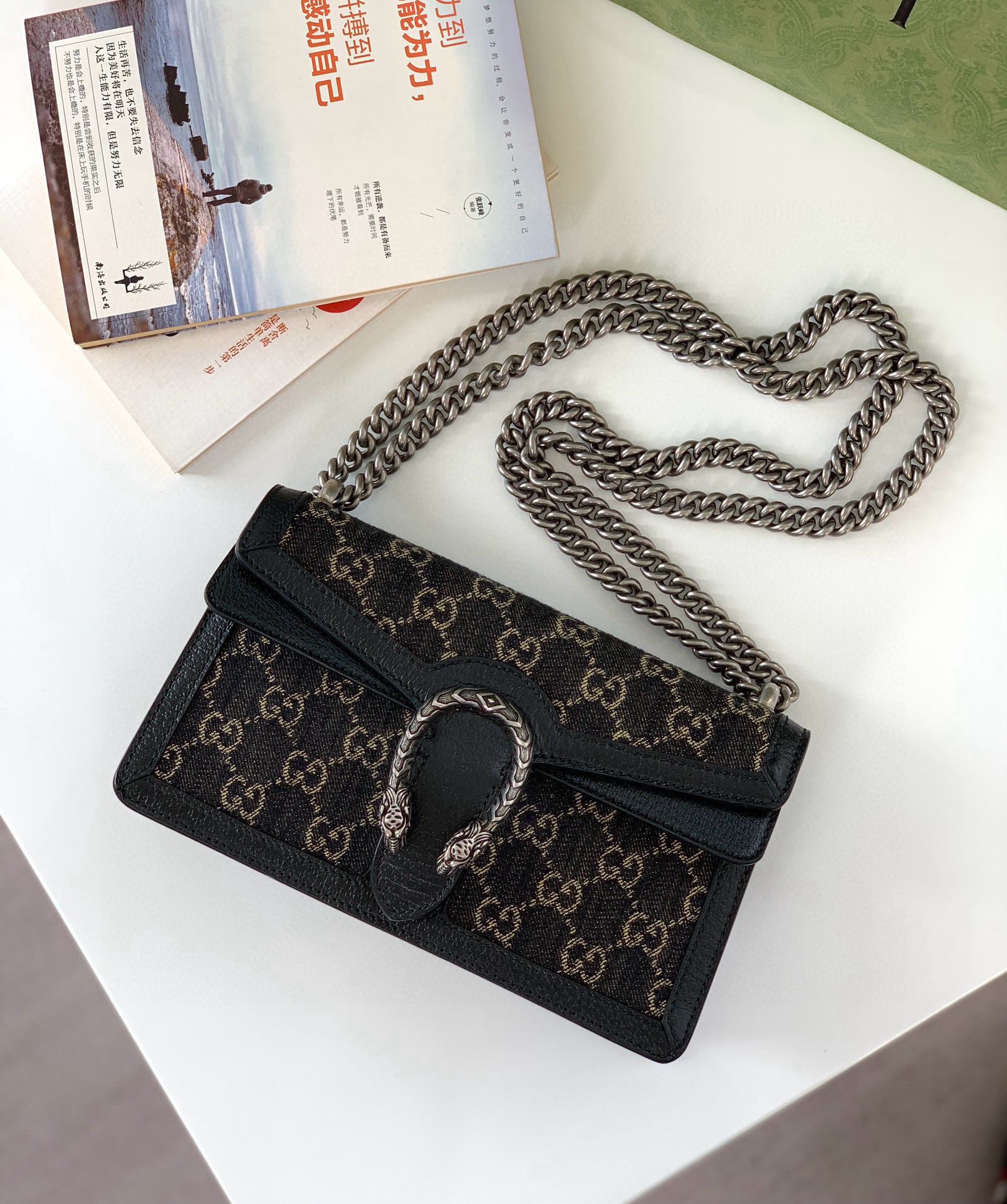 Gucci Dionysus Black Denim Shoulder Bag 499623