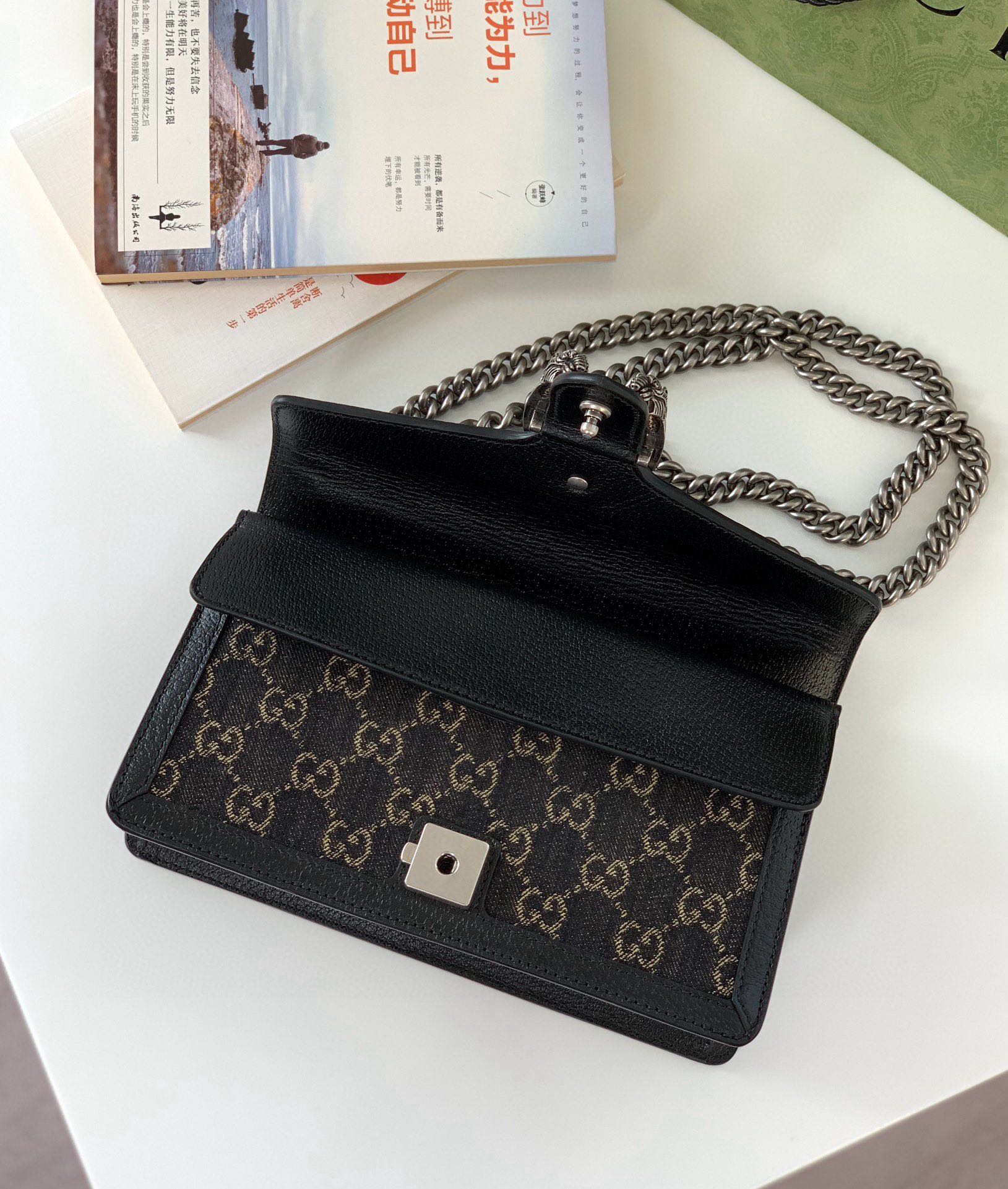 Gucci Dionysus Black Denim Shoulder Bag 499623