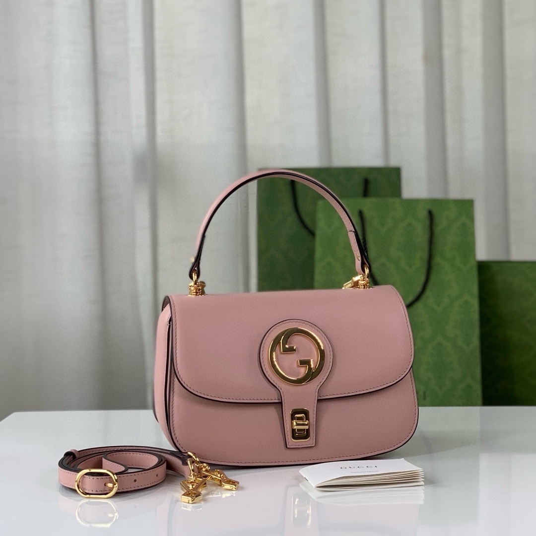 Gucci Blondie Double G Round Tote Bag 735101 Pink