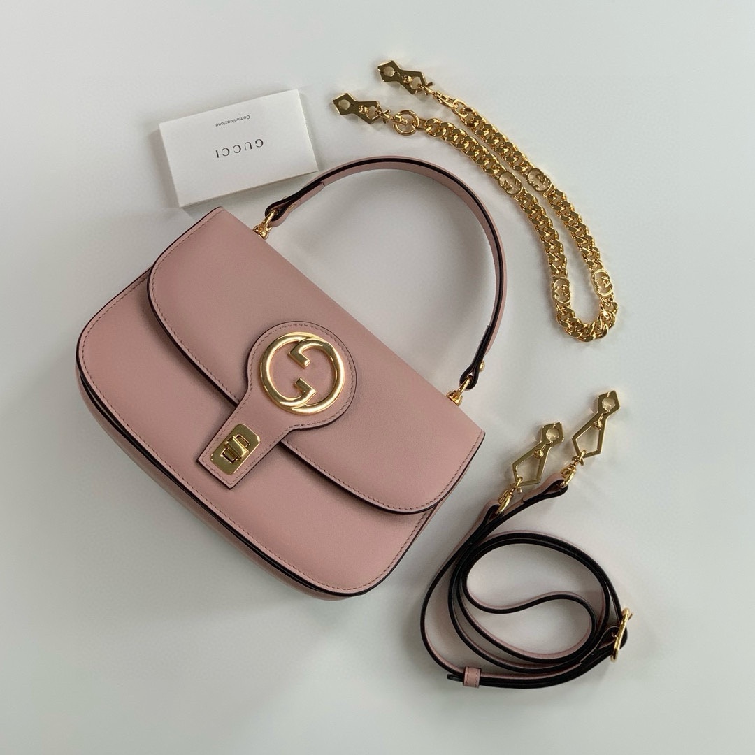 Gucci Blondie Double G Round Tote Bag 735101 Pink