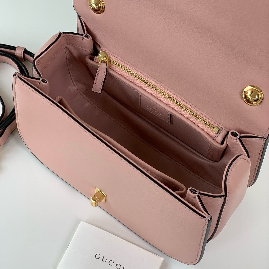 Gucci Blondie Double G Round Tote Bag 735101 Pink