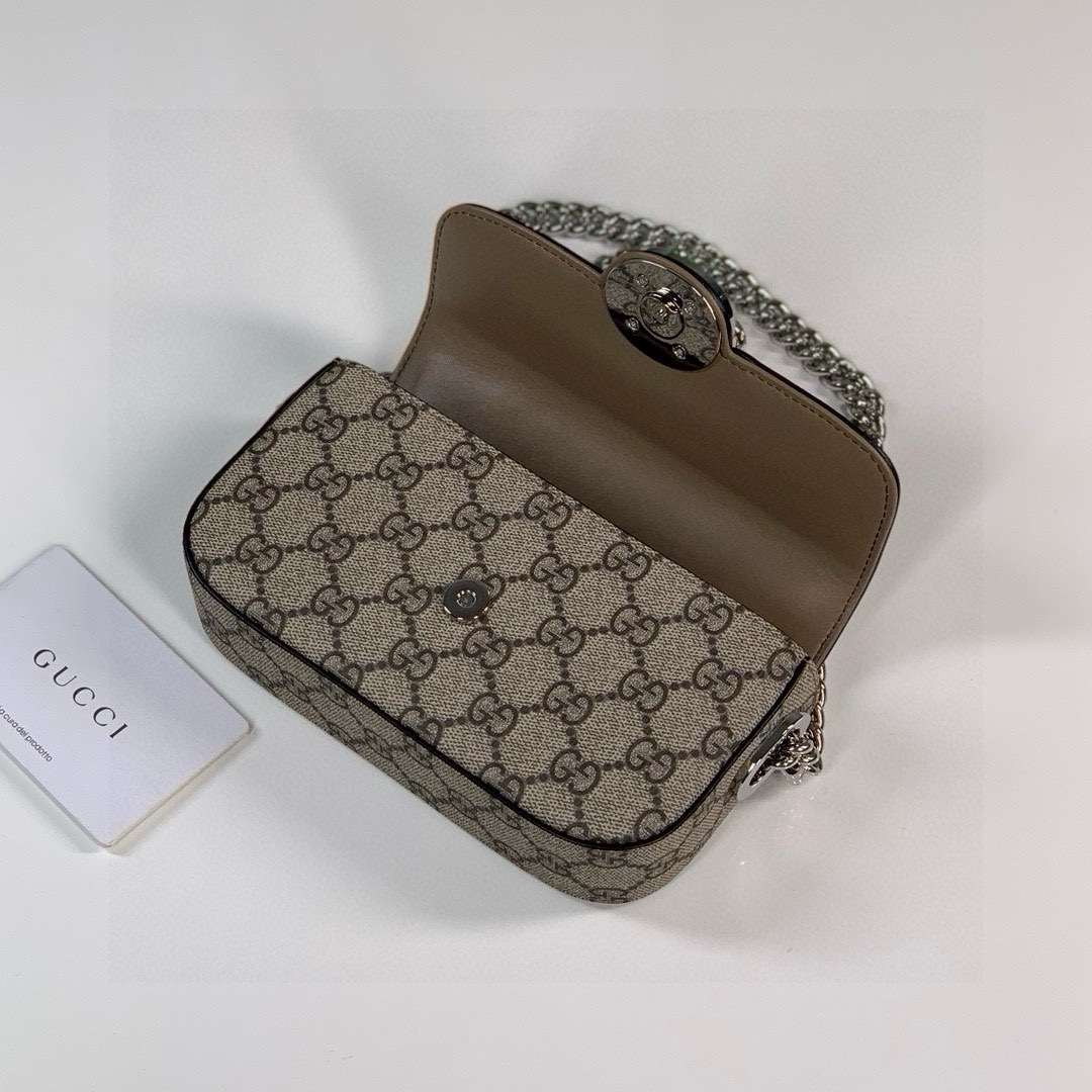 Gucci Petite GG Mini Shoulder Bag 760194 Beige/Ebony