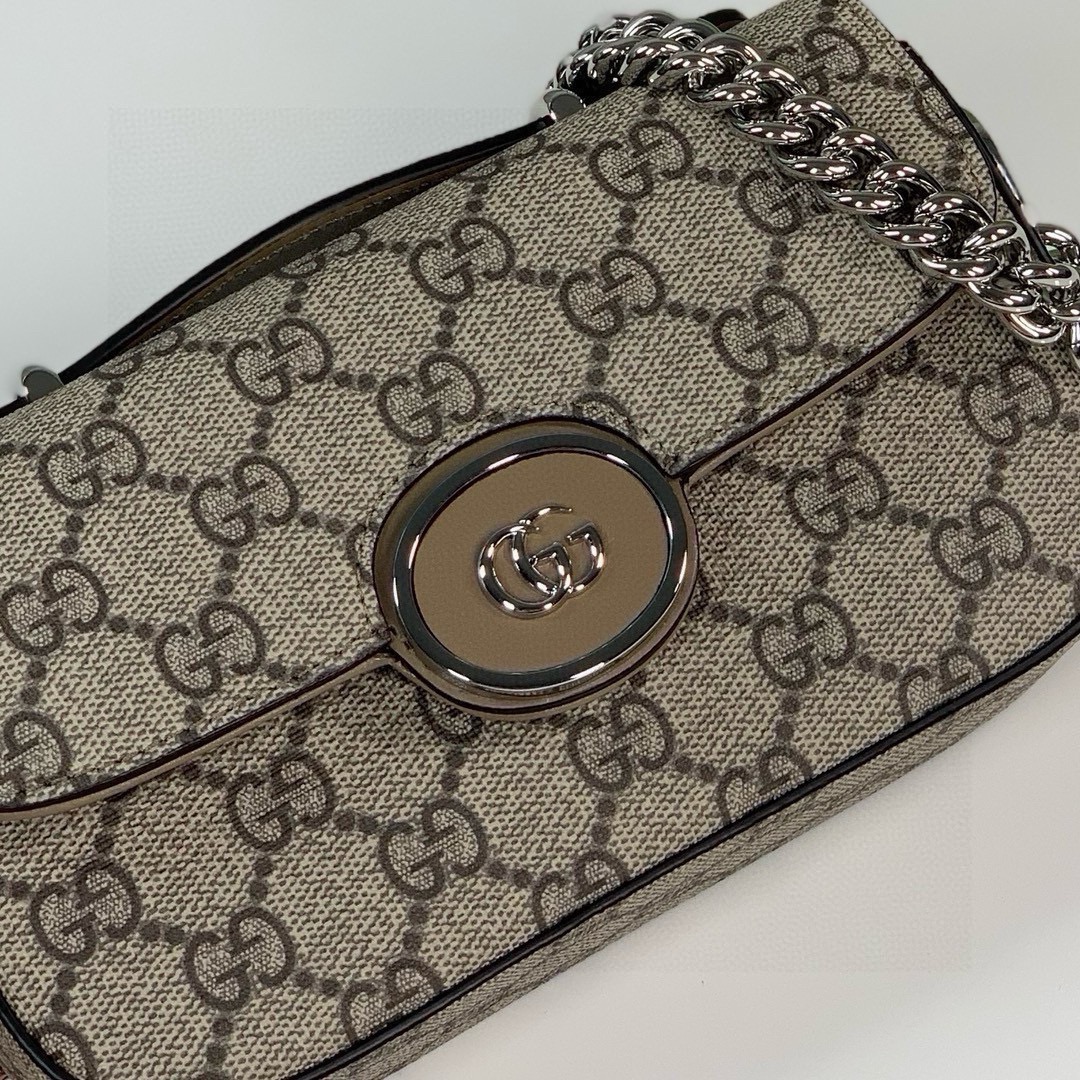 Gucci Petite GG Mini Shoulder Bag 760194 Beige/Ebony