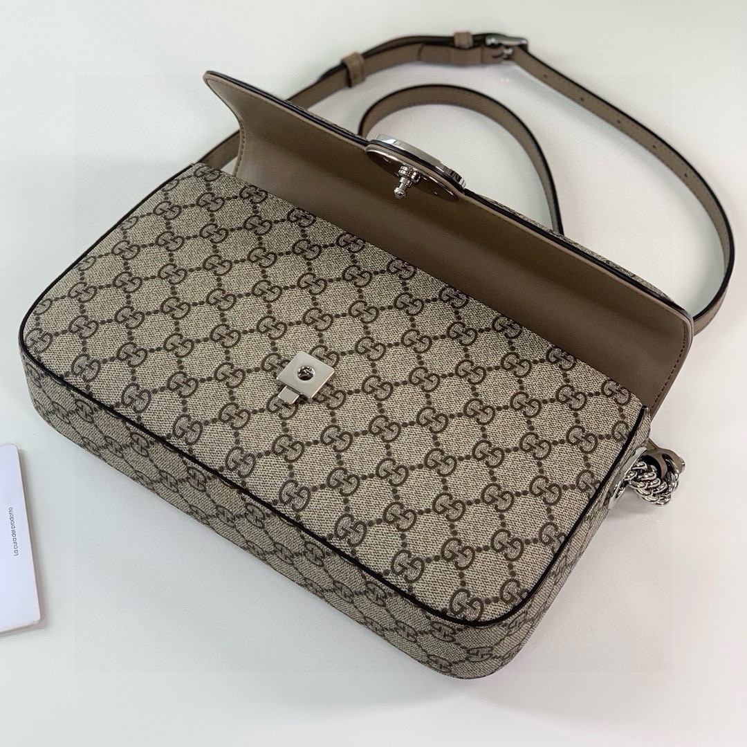 Gucci Petite GG Shoulder Bag 739721 Beige/Ebony