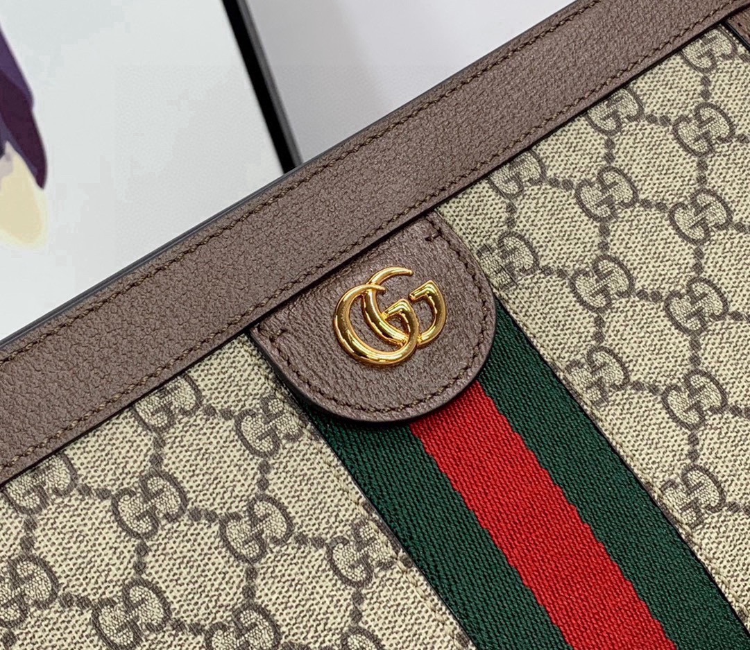 Gucci Ophidia Shoulder Bag 503877 in Classic GG with Floral Striped Webbing