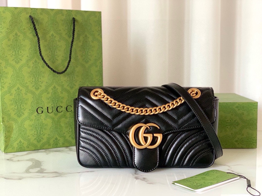 Gucci GG Marmont Medium Chain Bag - Upgraded Leather 443497