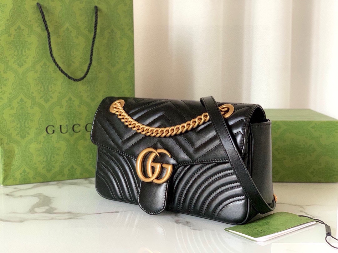 Gucci GG Marmont Medium Chain Bag - Upgraded Leather 443497