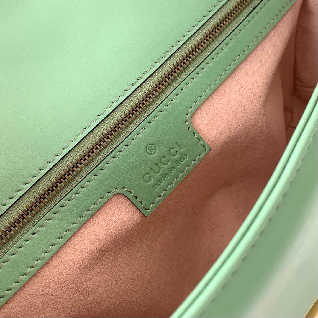 Gucci GG Marmont Medium Chain Bag - Upgraded Leather in Avocado Green 443497