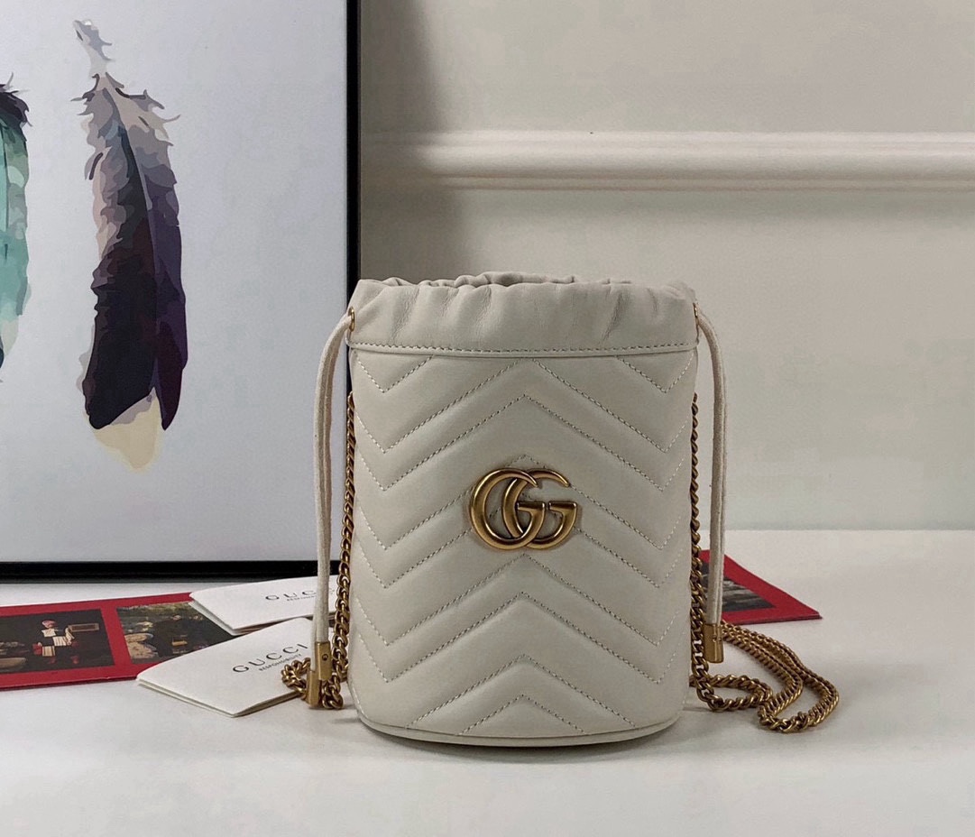 Gucci Original Quality White Leather Bag - Style 575163