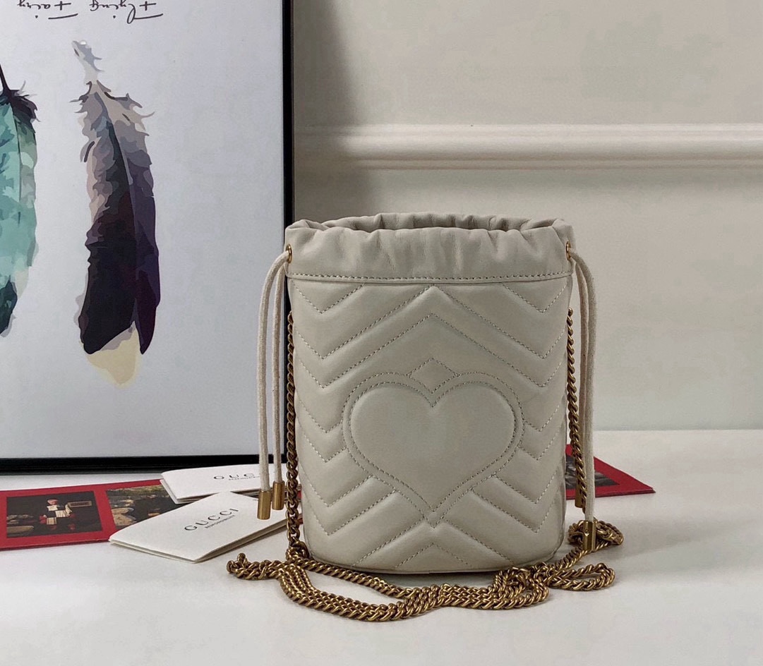 Gucci Original Quality White Leather Bag - Style 575163