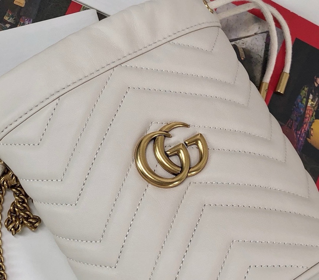 Gucci Original Quality White Leather Bag - Style 575163