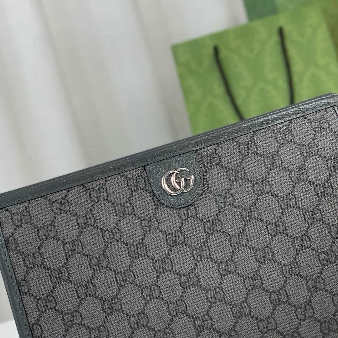 Gucci Ophidia GG Monogram Clutch - Style 598234 Deep Grey