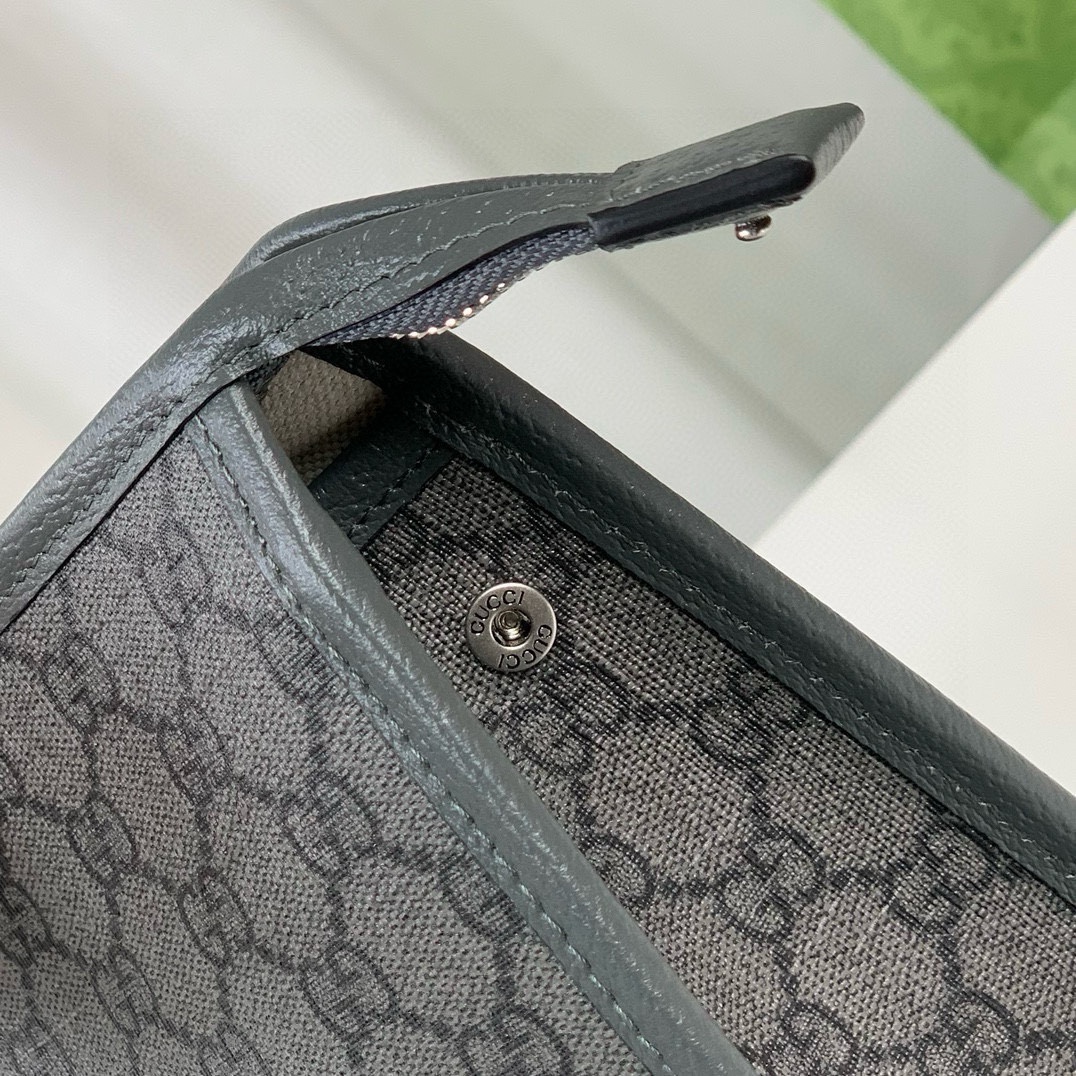 Gucci Ophidia GG Monogram Clutch - Style 598234 Deep Grey