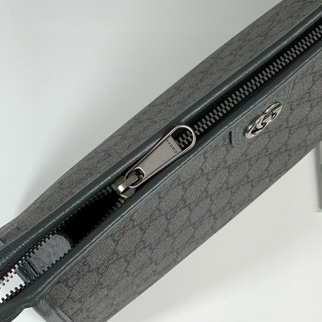 Gucci Ophidia GG Monogram Clutch - Style 598234 Deep Grey