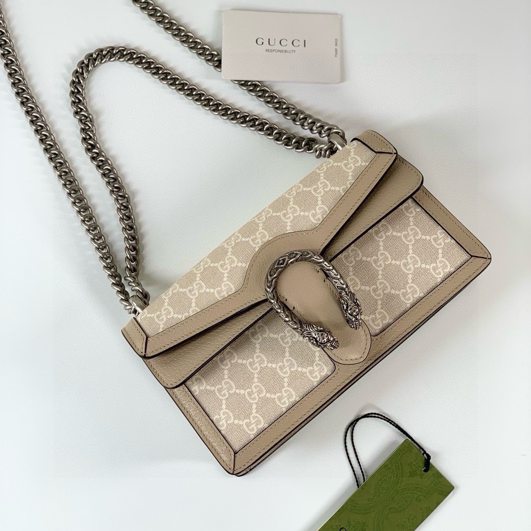 Gucci Dionysus Shoulder Bag - Style 499623 (Light Almond PVC)