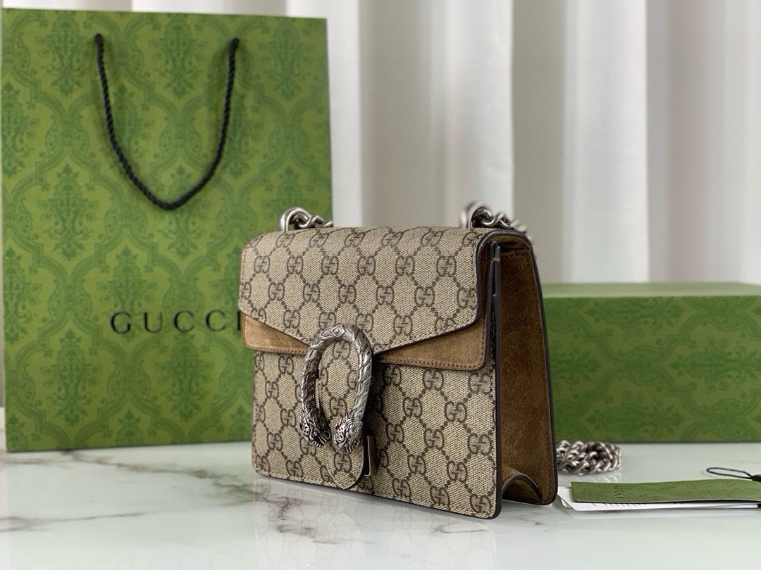 Gucci Dionysus GG Small Shoulder Bag - Style 421970 (Coffee Khaki)